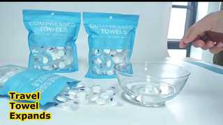 View Disposable Towel Compressed Towel Tablet For Aircraft Aviation Travel Demo